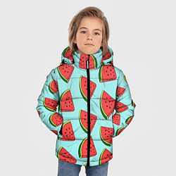 Куртка зимняя для мальчика Дольки арбузов, цвет: 3D-светло-серый — фото 2
