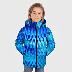 Куртка зимняя для мальчика Синий-голубой абстрактный узор, цвет: 3D-красный — фото 2