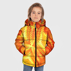 Куртка зимняя для мальчика Желто-оранжевая абстракция, цвет: 3D-черный — фото 2