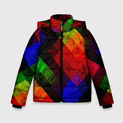 Куртка зимняя для мальчика Яркий геометрический узор, цвет: 3D-черный