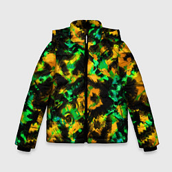 Зимняя куртка для мальчика Абстрактный желто-зеленый узор