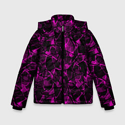 Куртка зимняя для мальчика Абстрактный узор цвета фуксия, цвет: 3D-черный