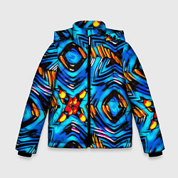 Зимняя куртка для мальчика Желто-синий абстрактный узор