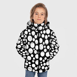 Куртка зимняя для мальчика Черно-белый горох, цвет: 3D-черный — фото 2