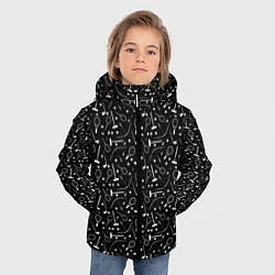 Куртка зимняя для мальчика Черно-белый спортивный узор, цвет: 3D-черный — фото 2
