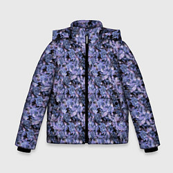 Зимняя куртка для мальчика Сине-фиолетовый цветочный узор