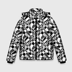 Зимняя куртка для мальчика Черно-белый абстрактный узор