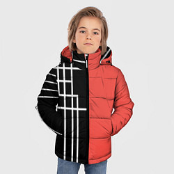 Куртка зимняя для мальчика Черный и коралловый арт деко, цвет: 3D-черный — фото 2