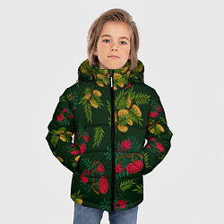 Куртка зимняя для мальчика Ветки рябины и облепихи, цвет: 3D-красный — фото 2