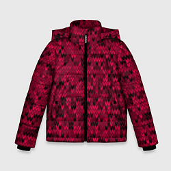 Куртка зимняя для мальчика Красно-черный абстрактный узор, цвет: 3D-светло-серый