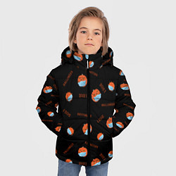 Куртка зимняя для мальчика Halloween 2021 , тыква в маске и коронавирус на че, цвет: 3D-черный — фото 2