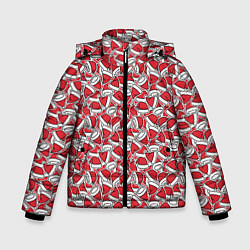 Куртка зимняя для мальчика Шапки, цвет: 3D-черный