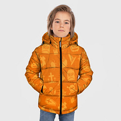 Куртка зимняя для мальчика ТЕПЛЫЙ ХЕЛЛОУИН, цвет: 3D-черный — фото 2