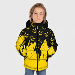 Куртка зимняя для мальчика Тыквенные смайлы, цвет: 3D-черный — фото 2