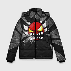 Куртка зимняя для мальчика Геометри Даш осколки Geometry Dash, цвет: 3D-светло-серый