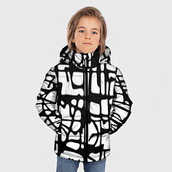 Куртка зимняя для мальчика Черно-Белый мотив Cantabrigiensia, подходящий для, цвет: 3D-черный — фото 2