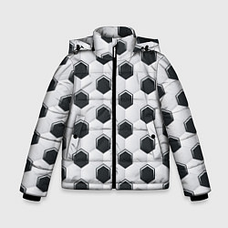 Куртка зимняя для мальчика Текстура футбольного мяча, цвет: 3D-светло-серый