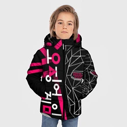 Куртка зимняя для мальчика Игра в кальмара: Маска ведущего, цвет: 3D-черный — фото 2