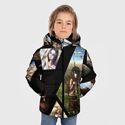 Куртка зимняя для мальчика Атака титанов портреты, цвет: 3D-черный — фото 2