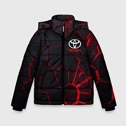 Куртка зимняя для мальчика Тойота 3D плиты с подсветкой, цвет: 3D-красный