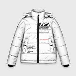 Куртка зимняя для мальчика NASA БЕЛАЯ ФОРМА, цвет: 3D-черный