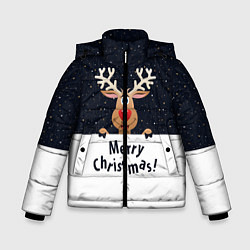 Куртка зимняя для мальчика Новогодний Оленёнок Рудольф, цвет: 3D-черный