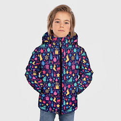 Куртка зимняя для мальчика Новогодние Игрушки и Украшения, цвет: 3D-черный — фото 2
