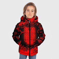 Куртка зимняя для мальчика Атака Титанов: Паттерн, цвет: 3D-черный — фото 2