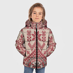 Куртка зимняя для мальчика Славянская вышивка Узоры Руси, цвет: 3D-черный — фото 2