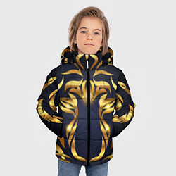 Куртка зимняя для мальчика Золотой символ года Тигр, цвет: 3D-черный — фото 2