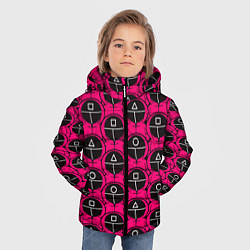 Куртка зимняя для мальчика Игра в кальмара: Охранники, цвет: 3D-красный — фото 2