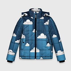 Куртка зимняя для мальчика Облака в очереди, цвет: 3D-черный