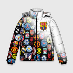 Куртка зимняя для мальчика FC BARCELONA LOGOBOMBING, цвет: 3D-светло-серый