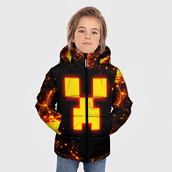 Куртка зимняя для мальчика ОГНЕННЫЙ КРИПЕР, МАЙНКРАФТ, цвет: 3D-светло-серый — фото 2