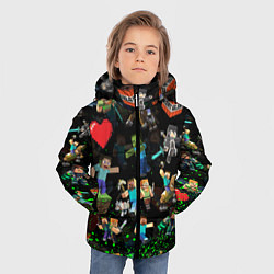 Куртка зимняя для мальчика МАЙНКРАФТ ПАТТЕРН ГЕРОИ ИГРЫ, цвет: 3D-красный — фото 2