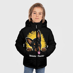 Куртка зимняя для мальчика Пинчер Miniature Pinscher, цвет: 3D-черный — фото 2