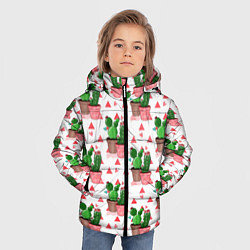 Куртка зимняя для мальчика Кактусы в горшках, цвет: 3D-черный — фото 2