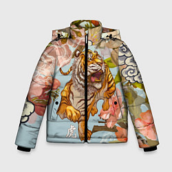 Куртка зимняя для мальчика Китайский тигр Символ 2022 года, цвет: 3D-светло-серый