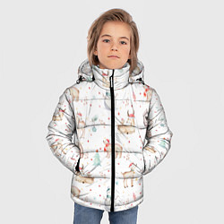 Куртка зимняя для мальчика Паттерн с оленями и медведями, цвет: 3D-черный — фото 2