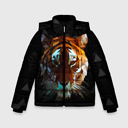 Куртка зимняя для мальчика Тигр стиль Low poly, цвет: 3D-красный