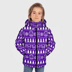 Куртка зимняя для мальчика Орнамент Geometry Dash, цвет: 3D-черный — фото 2