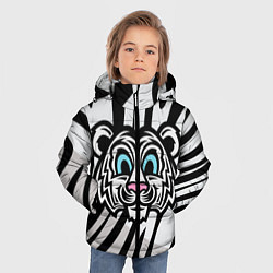 Куртка зимняя для мальчика Забавный Белый тигр, цвет: 3D-черный — фото 2