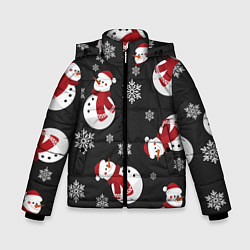 Куртка зимняя для мальчика Cнеговики, цвет: 3D-красный