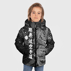 Куртка зимняя для мальчика Токийский Дракон Иероглифы Dragon Japan, цвет: 3D-черный — фото 2