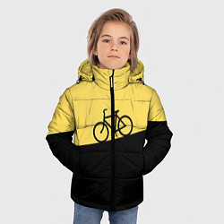 Куртка зимняя для мальчика Бегущий за велосипедом, цвет: 3D-черный — фото 2