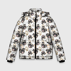 Куртка зимняя для мальчика Собака Мопс Pug, цвет: 3D-светло-серый