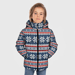 Куртка зимняя для мальчика Knitted Christmas Pattern, цвет: 3D-светло-серый — фото 2