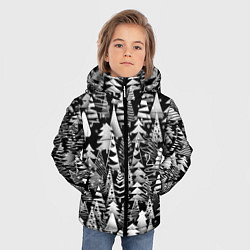 Куртка зимняя для мальчика Лес абстрактных ёлок, цвет: 3D-светло-серый — фото 2