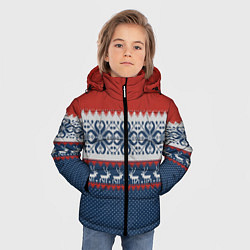 Куртка зимняя для мальчика НОВОГОДНИЙ УЗОР С ОЛЕНЯМИ, цвет: 3D-черный — фото 2