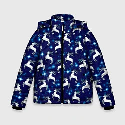 Зимняя куртка для мальчика Новогодние олени и звезды